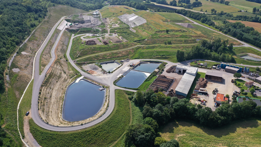 Vue aérienne de l'installation de stockage des déchets non dangereux.